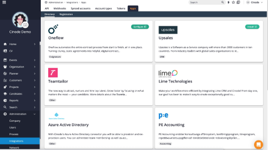 Installing the Oneflow app in Cinode