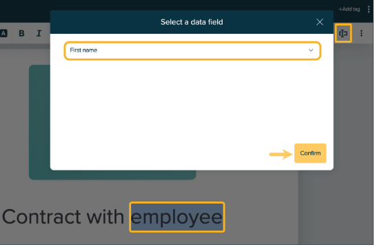 Adding a data field to scrolling text