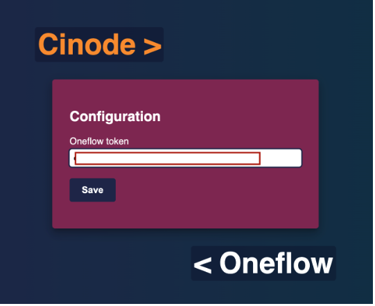 Entering the API token in Cinode settings