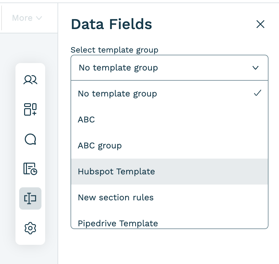 HubSpot template group setting