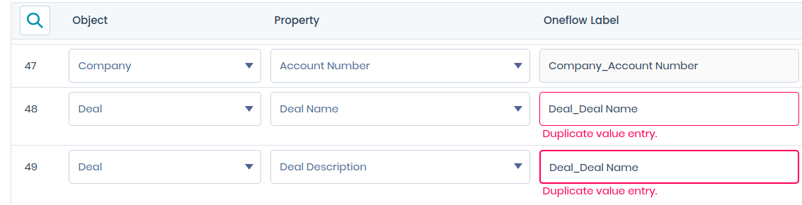 Unique Oneflow Label error