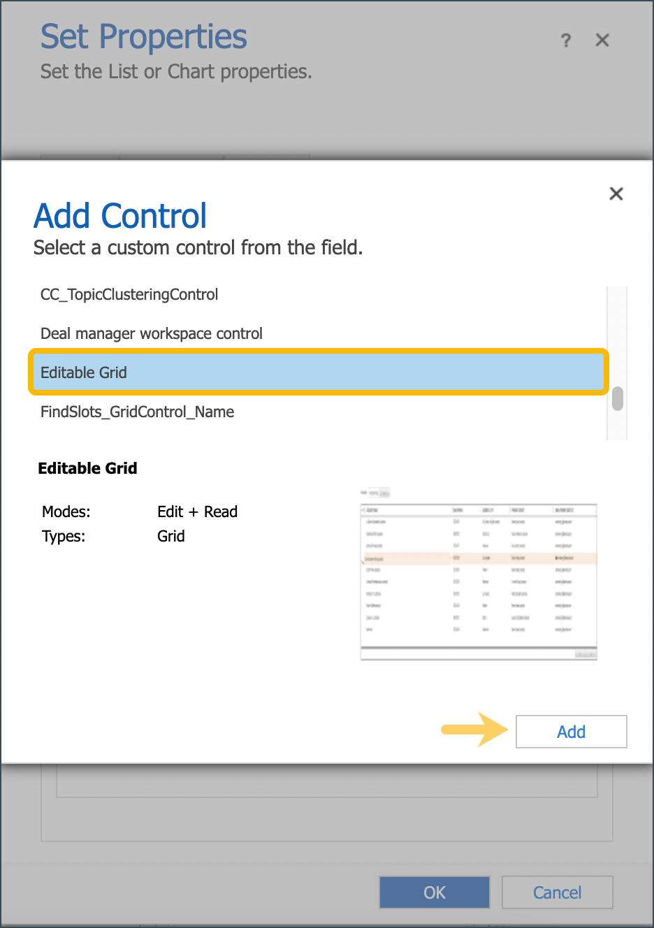 Select Editable Grid