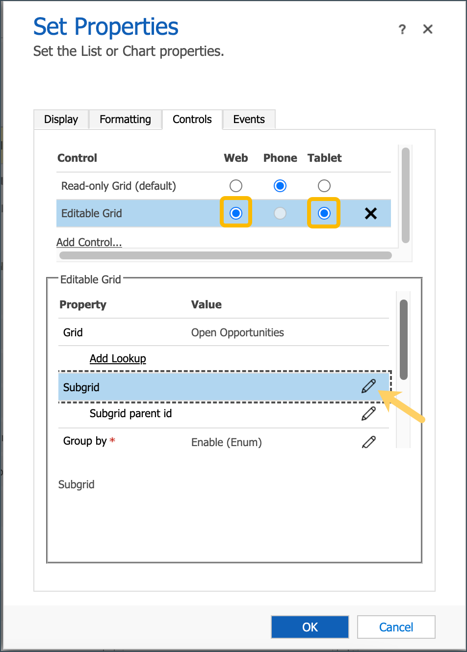 Configure Nested Grid