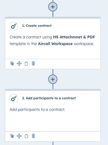 Create contract action setup