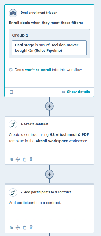 Generic create contract workflow action