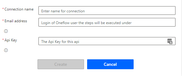 Connection creation dialog