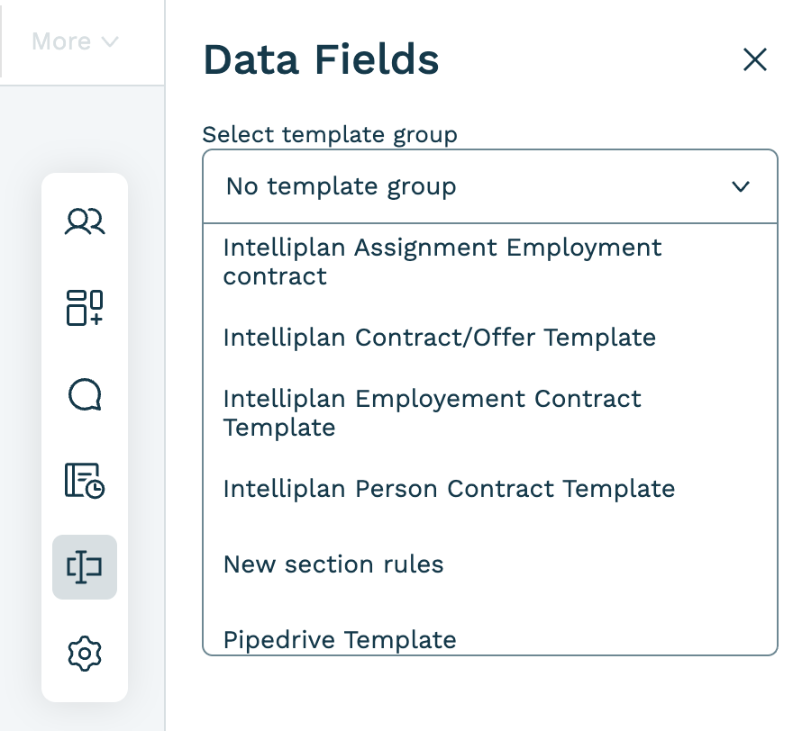 Selecting Intelliplan template group