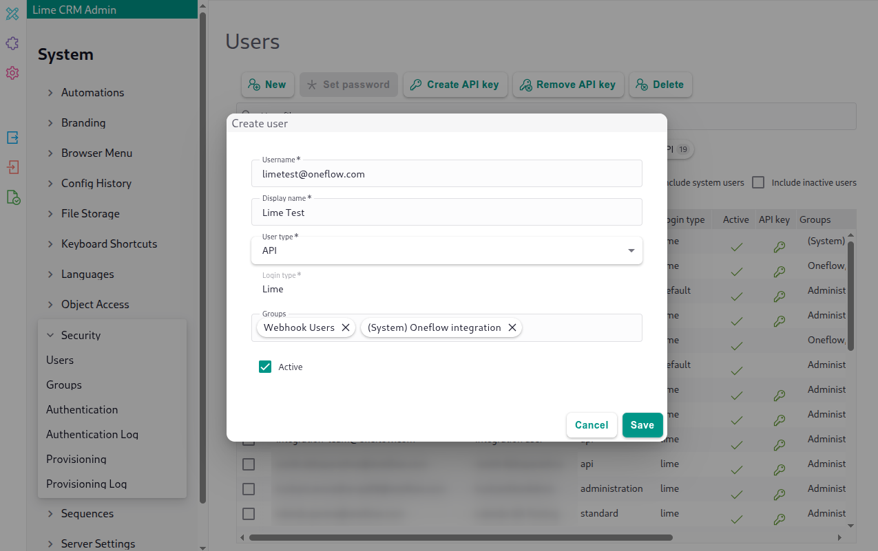 Configuring user properties