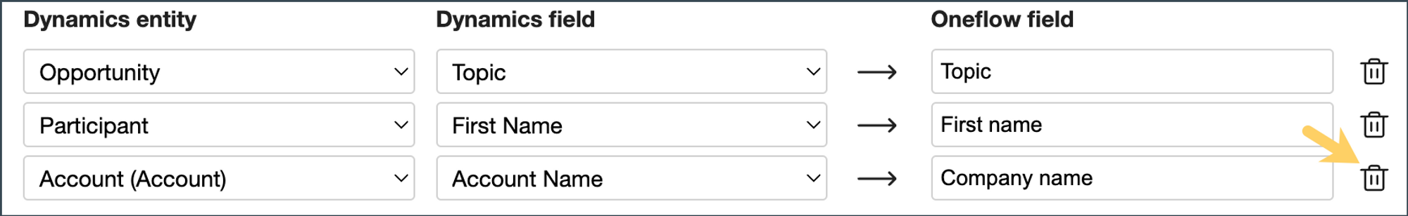 Save Fields Mapping Button