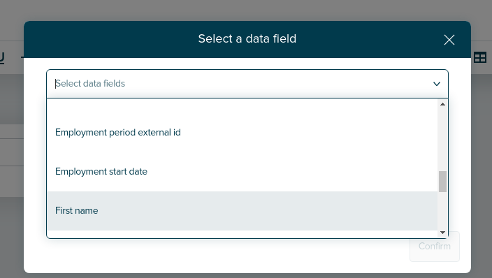 Select Linkity data field
