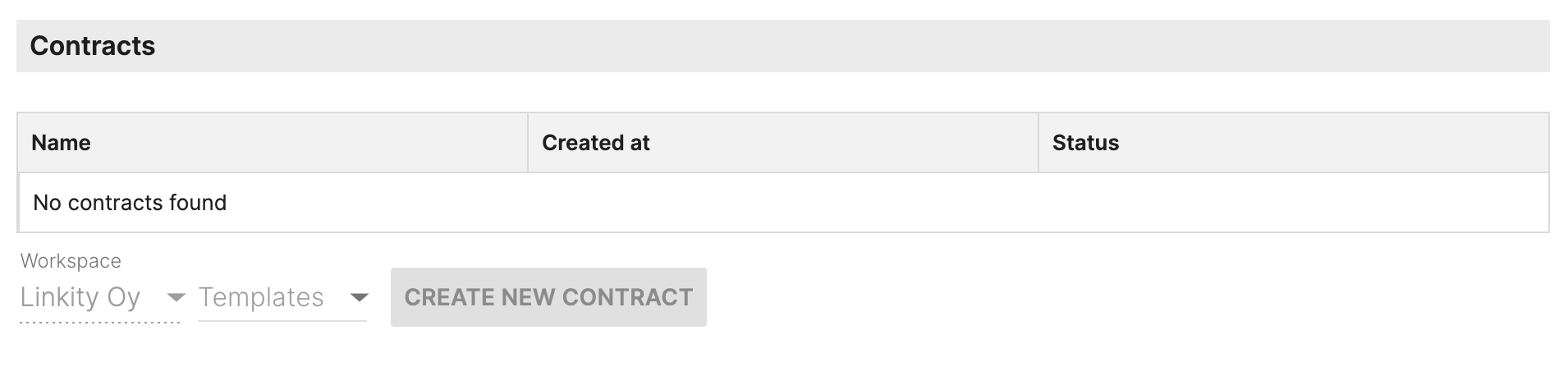Contracts section in employment period