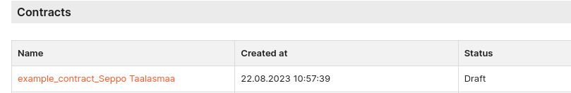 Create new contract in Linkity