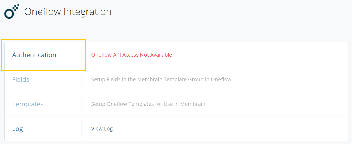 Authentication settings in Membrain