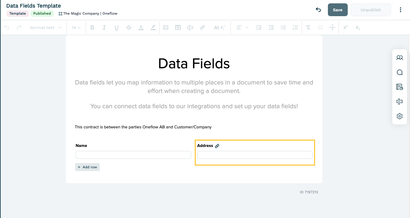 Linked data field indicator