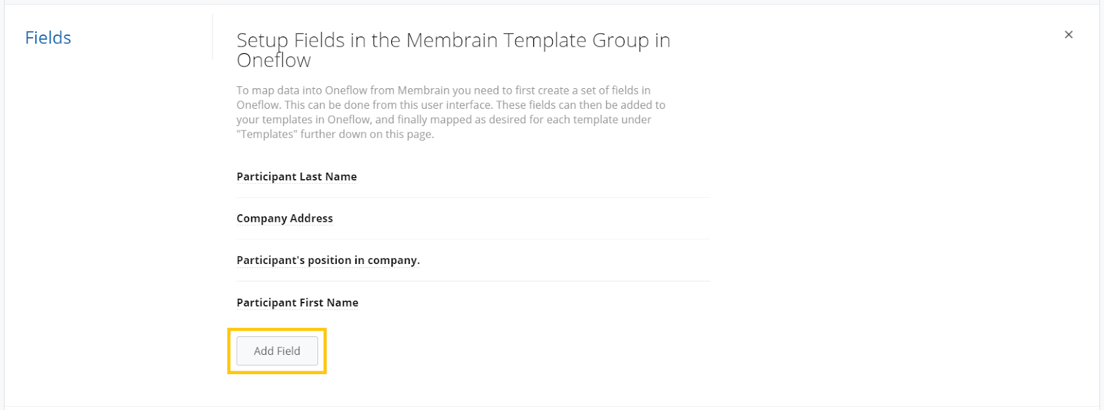 Adding a new field in Membrain