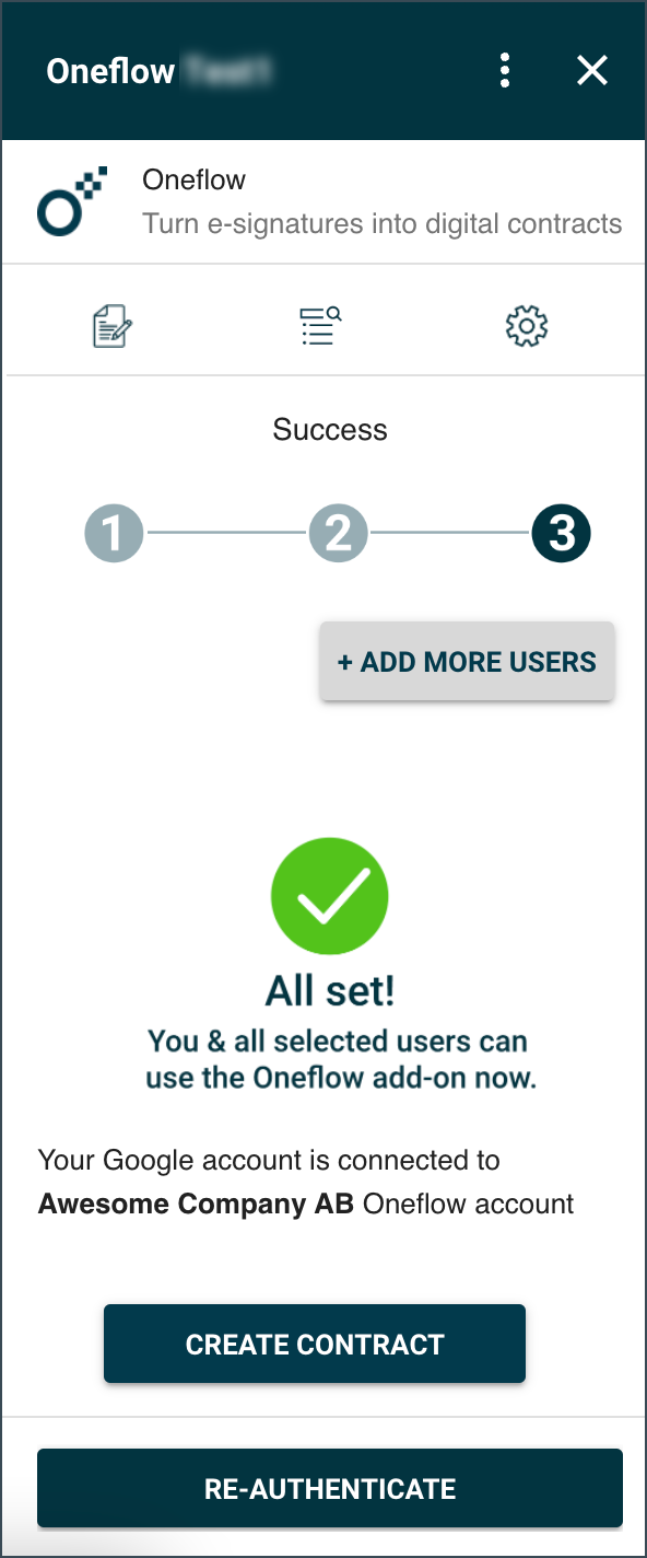 Connection success message