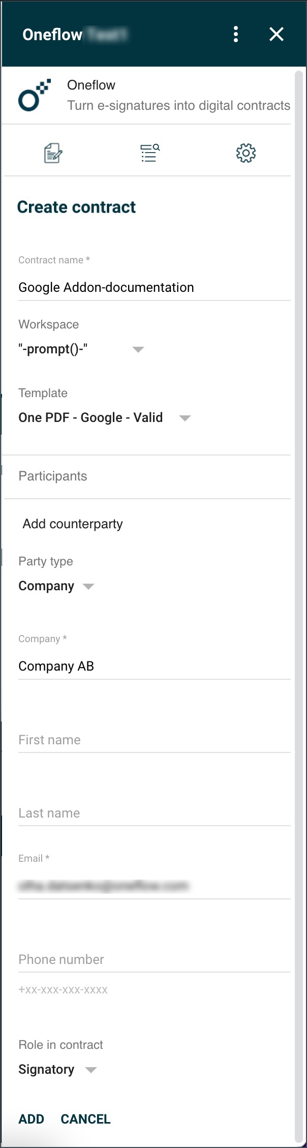 Add counterparty details