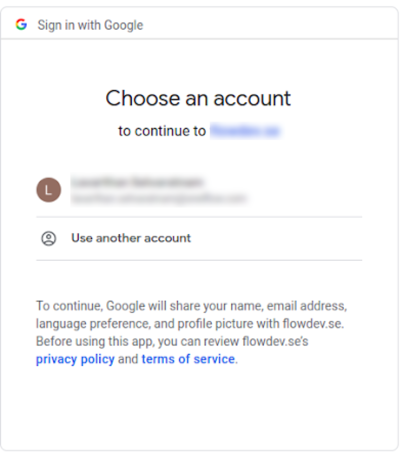 Choose a Google account