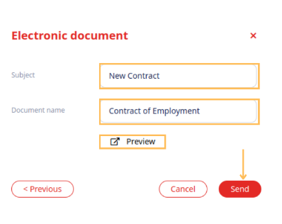 Preview and send contract