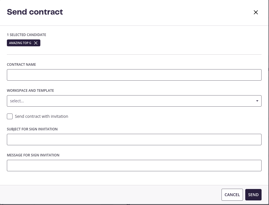 Filling in contract data