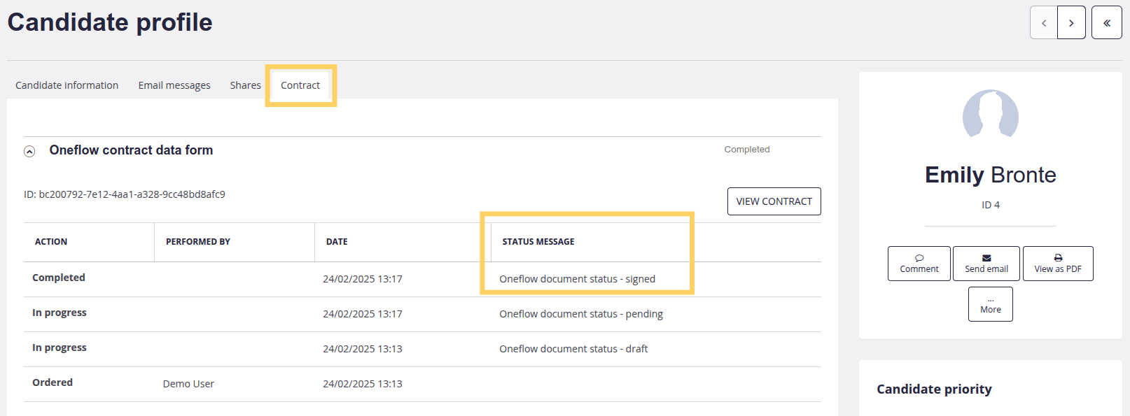 Status message field
