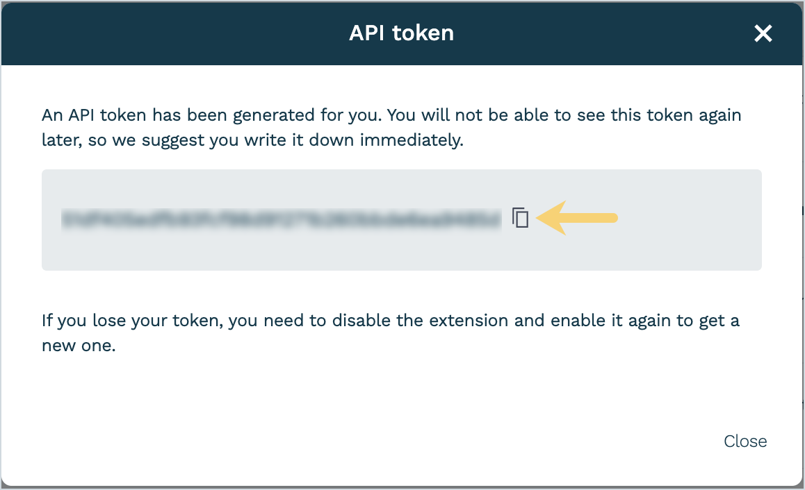Copy Oneflow API Token
