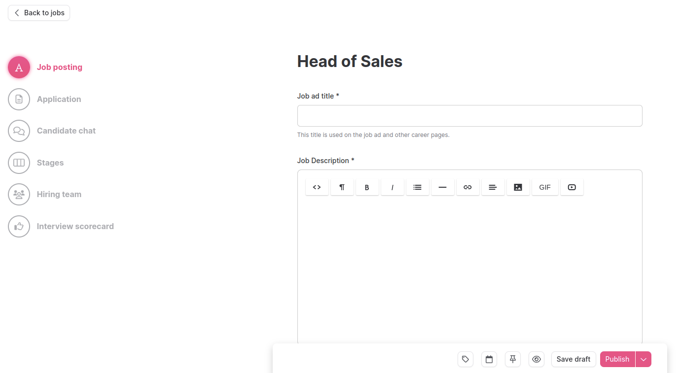 Publish job posting