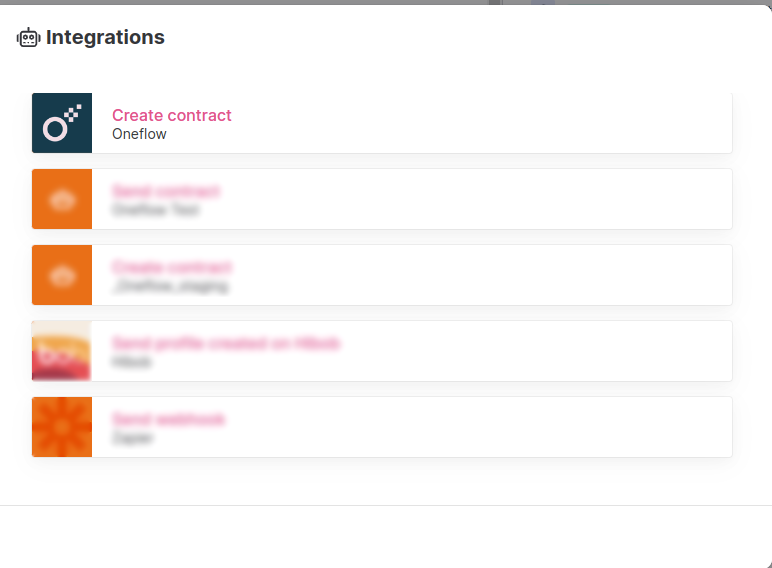 Create contract button
