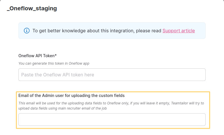 Teamtailor settings configuration