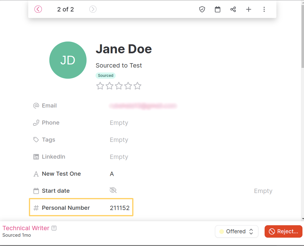 Pre-filled custom field in Teamtailor