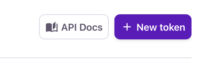 Create new token button