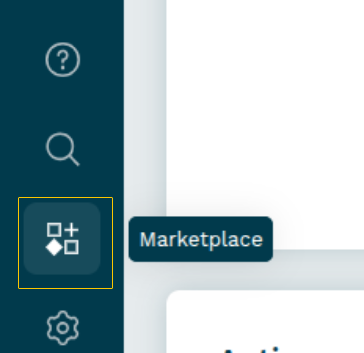 Marketplace button in Oneflow