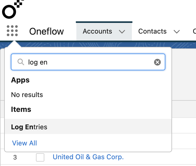 Log Entries access in Salesforce