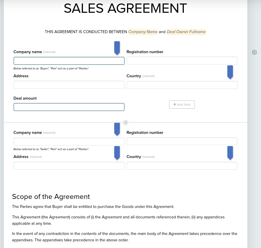 Mapping HubSpot properties to Oneflow data fields