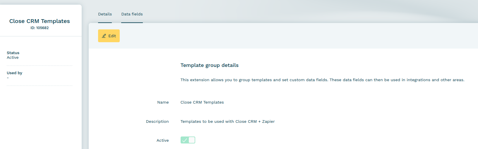 Template group details