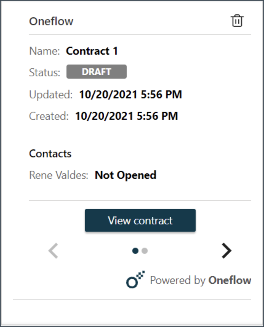 Contract Widget View