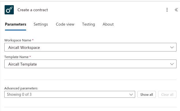 Selecting workspace and template