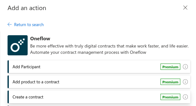 Create a contract action in Power Automate