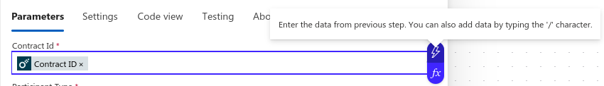 Selecting Contract Id from dynamic content