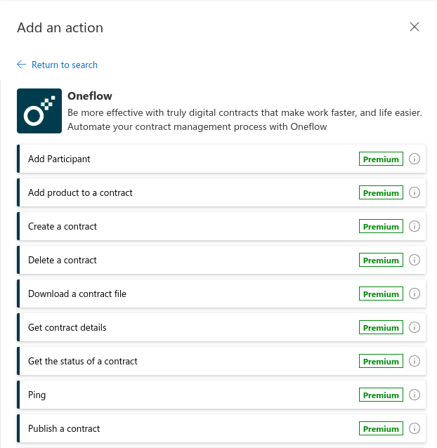 Publish a contract action