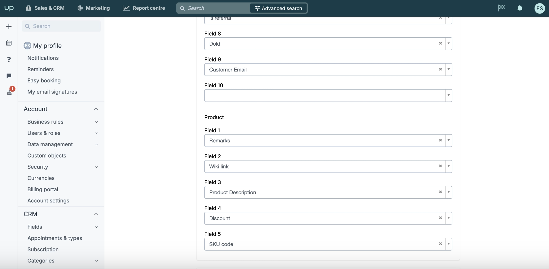 Syncing custom fields to data fields