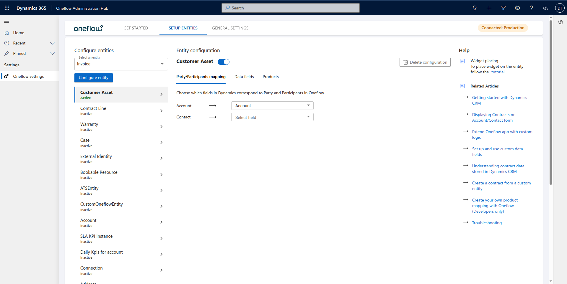 Configure Entity Button