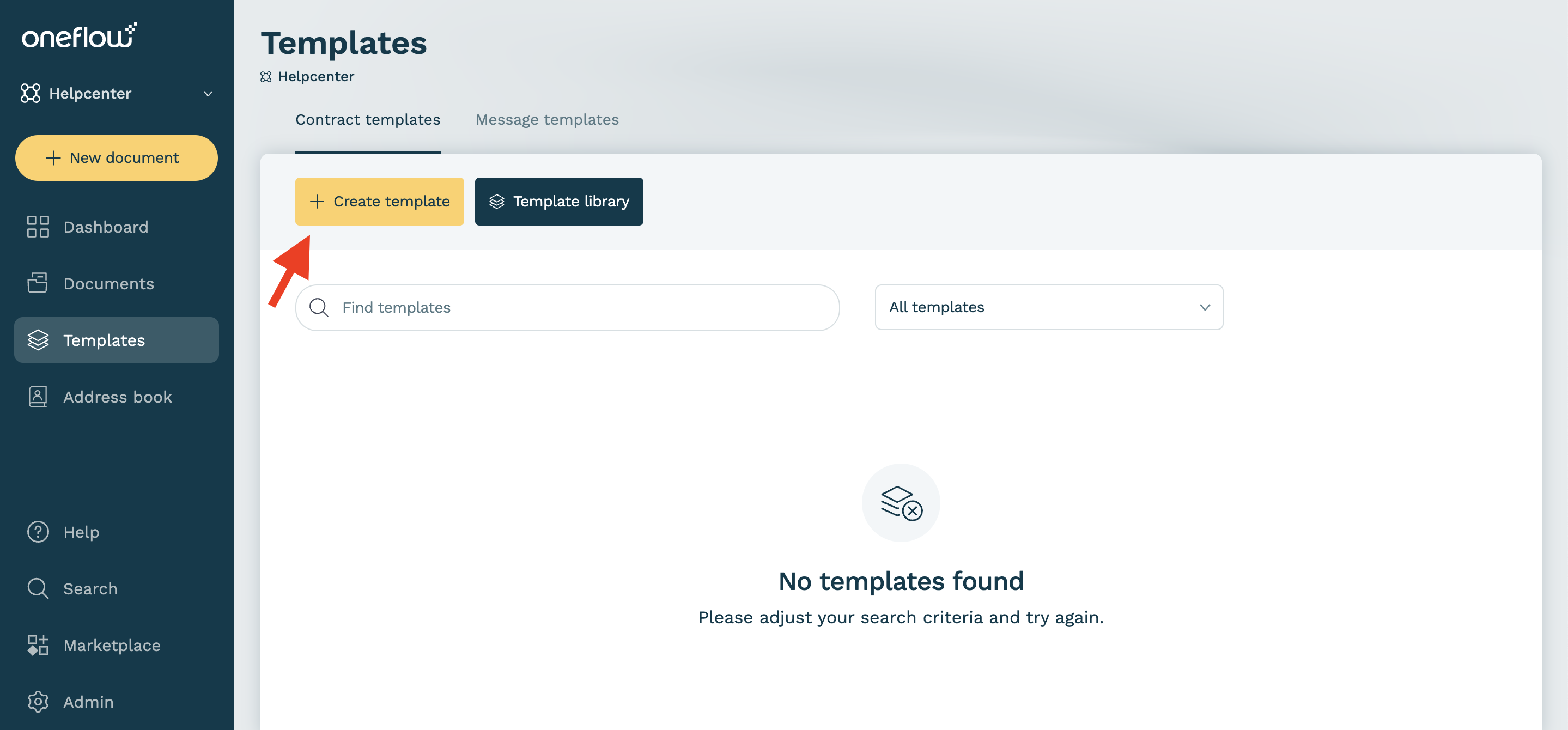 Create Template in Oneflow