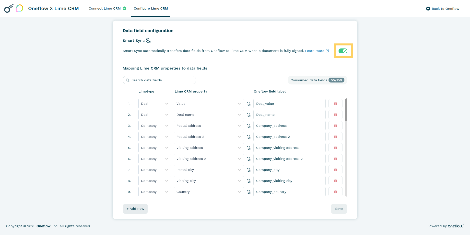 Enabling Smart Sync toggle