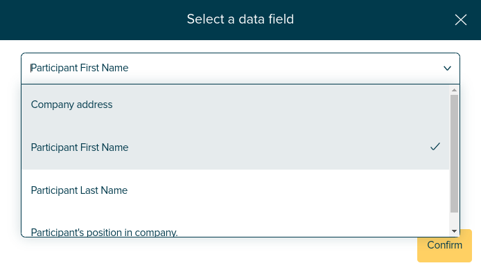 Selecting data field