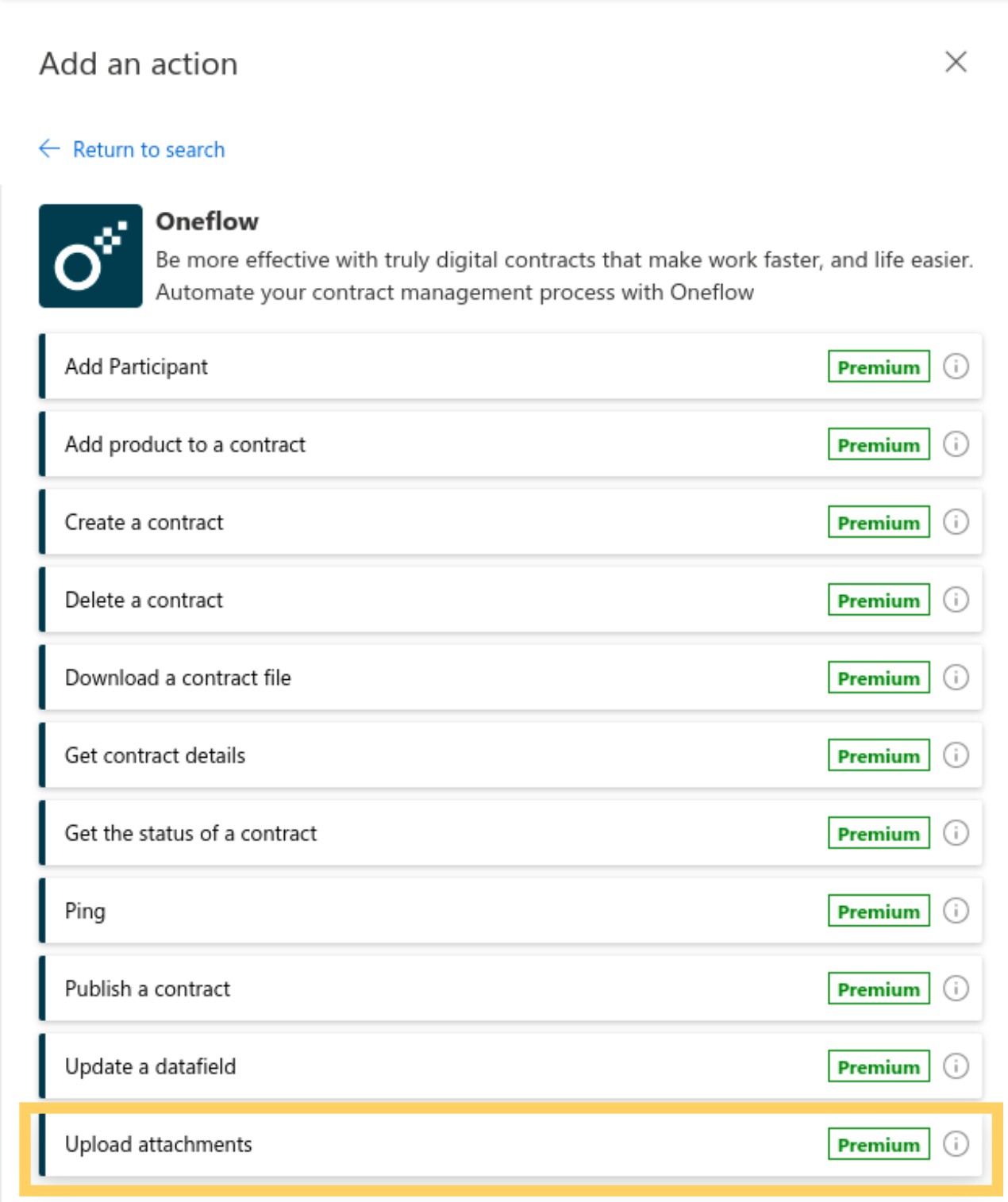 Upload attachments action